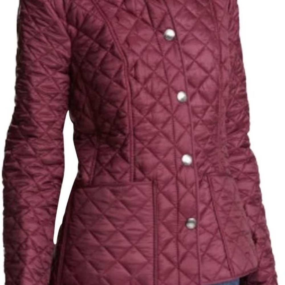 Burberry Brit "Kencott" Maroon Quilted Jacket